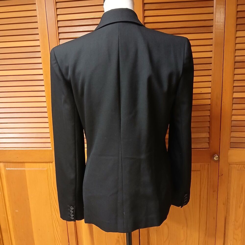 RALPH Ralph Lauren Women's Black 100% Wool Tuxedo Blazer Satin Lapel Size Medium - Picture 6 of 10